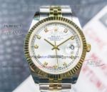 Perfect Replica Best Replica Rolex Datejust Two Tone White Diamond Dial Watches 41mm